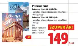 Lidl Prémium füzet ajánlat