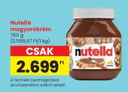 Spar Nutella mogyorókrém ajánlat