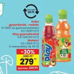Spar Kubu gyümölcslé, -nektár ajánlat