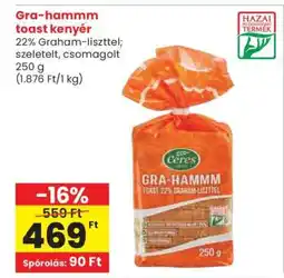 Spar Gra-hammm toast kenyér ajánlat