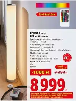 Lidl LIVARNO HOME LED-es állólámpa ajánlat