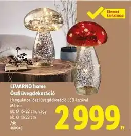Lidl LIVARNO home Őszi üvegdekoráció ajánlat