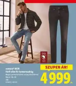 Lidl esmara MEN Férfi slim fit farmernadrág ajánlat