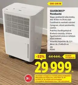 Lidl SILVERCREST Párátlanító ajánlat