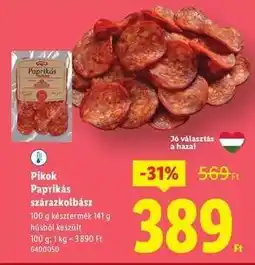 Lidl PIKOK Paprikás szárazkolbász ajánlat