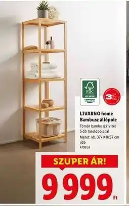 Lidl LIVARNO HOME Bambusz állópolc ajánlat