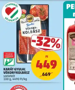 PENNY Karát Gyulai Vékonykolbász ajánlat