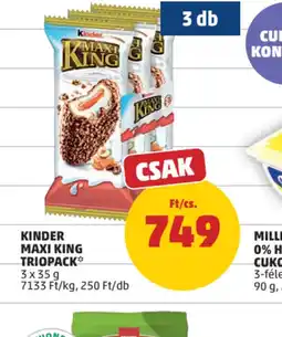 PENNY Kinder Maxi King Triopack ajánlat