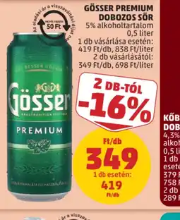 PENNY Gösser Premium Dobozos Sör ajánlat