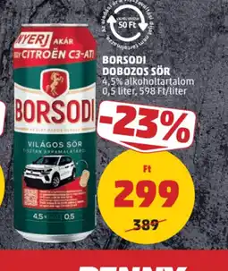 PENNY Borsodi dobozos sör ajánlat