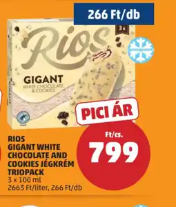 PENNY Rios Gigant White Chocolate and Cookies Jégkrém Triopack ajánlat
