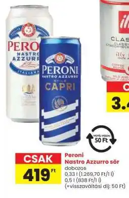 Spar Peroni Nastro Azzurro sör ajánlat