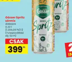 Spar Gösser Spritz sörmix ajánlat