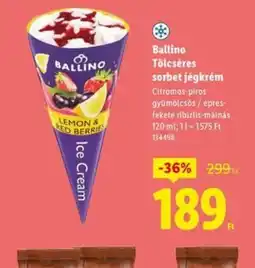 Lidl Ballino Tölcséres Sorbet Jégkrém ajánlat