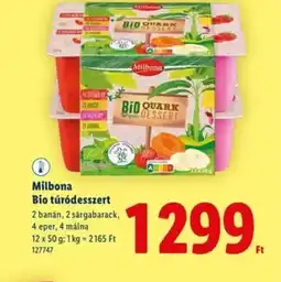 Lidl Milbona Bio túrdesszert ajánlat