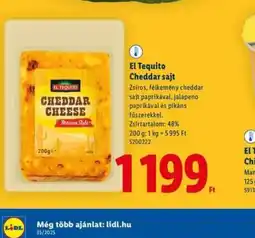 Lidl El Tequito Cheddar sajt ajánlat