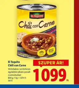 Lidl El Tequito Chili con Carne ajánlat