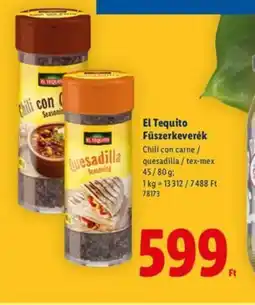 Lidl El Tequito Fűszerkeverék ajánlat