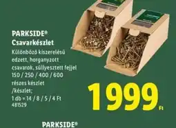 Lidl Parkside Csavarkészlet ajánlat