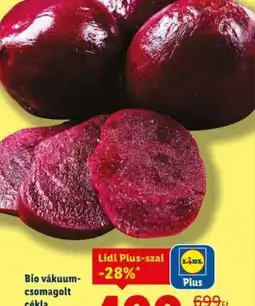 Lidl Bio vákuumcsomagolt cékla ajánlat