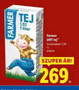 Lidl Farmer UHT tej ajánlat