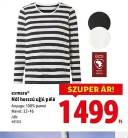 Lidl esmara Női hosszú ujjú pl ajánlat