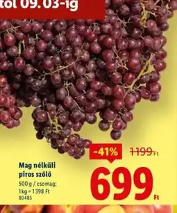 Lidl Mag nélküli piros szőlő ajánlat