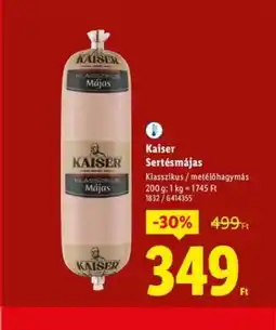 Lidl Kaiser Sertésmájas ajánlat