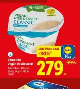 Lidl Vemondo Vegán rizsdesszert ajánlat