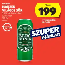 ALDI Bergkönig märzen világos sör ajánlat