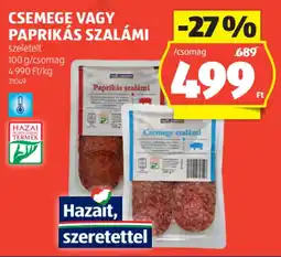 ALDI Csemege, paprikás szalámi ajánlat