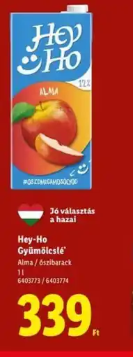 Lidl Hey-Ho Gyümölcslé ajánlat