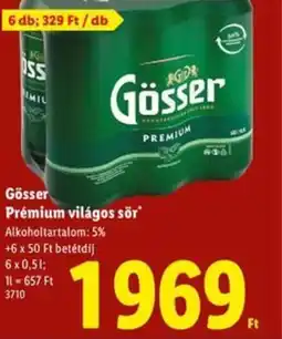 Lidl Gösser Prémium világos sör ajánlat