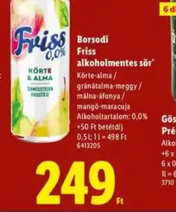 Lidl Borsodi Friss alkoholmentes sör ajánlat