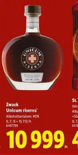 Lidl Zwack Unicum Riserva ajánlat