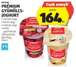 ALDI Milsani Prémium gyümölcs-joghurt ajánlat