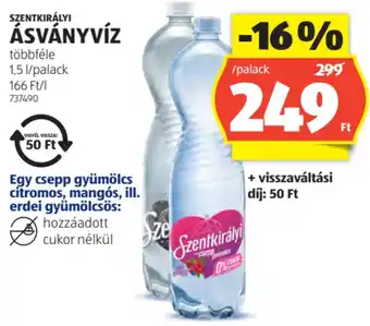 ALDI Szentkirályi ásványvíz ajánlat