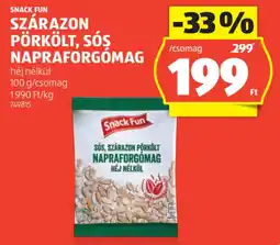 ALDI Snack Fun Szárazon pörkölt, sós napraforgómag ajánlat