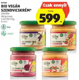 ALDI Myvay Bio vegán szendvicskrém ajánlat