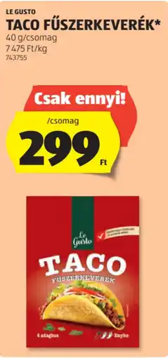 ALDI Le Gusto Taco fűszerkeverék ajánlat