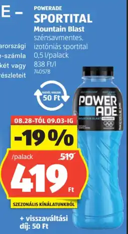ALDI Powerade Sportital Mountain Blast ajánlat