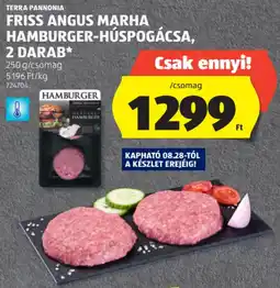 ALDI Terra Pannonia Friss angus marha hamburger-húspogácsa ajánlat
