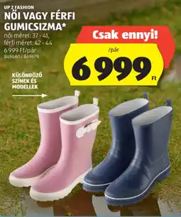ALDI Up 2 Fashion női, férfi gumicsizma ajánlat