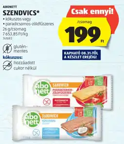 ALDI Abonett szendvics ajánlat
