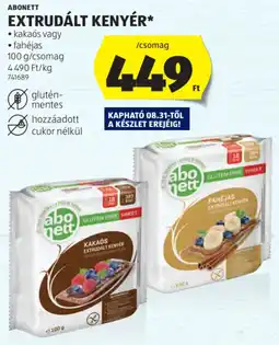 ALDI Abonett Extrudált kenyér ajánlat