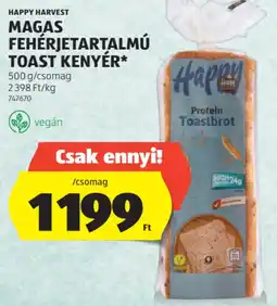 ALDI Happy Harvest Magas fehérjetartalmú toast kenyér ajánlat