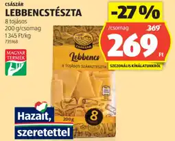 ALDI Császár Lebbencstészta ajánlat