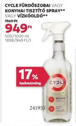Rossmann Cycle fürdőszobai, konyhai tisztító spray, vízkóoldó ajánlat