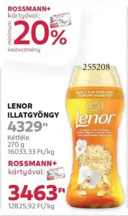 Rossmann Lenor illatgyöngy ajánlat