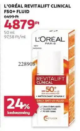 Rossmann L'Oréal revitalift clinical F50+ fluid ajánlat